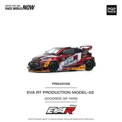 (Pre-order) POP RACE 1:64  EVA RT PRODUCTION MODEL-02 GOODRIDE GR YARIS White Red Diecast Model Car