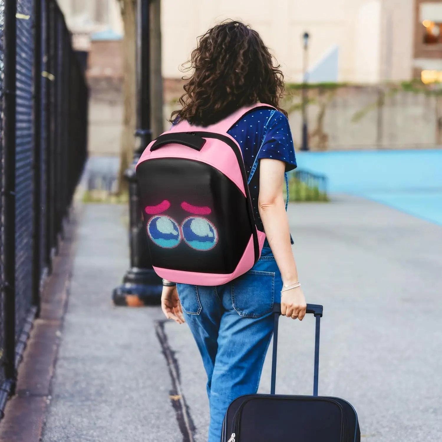 Laptop Backpack Smart LED Dynamic Backpack Waterproof Backpack Luggage Bag Cycling Travel Daypack Rucksack Personalized Gifts