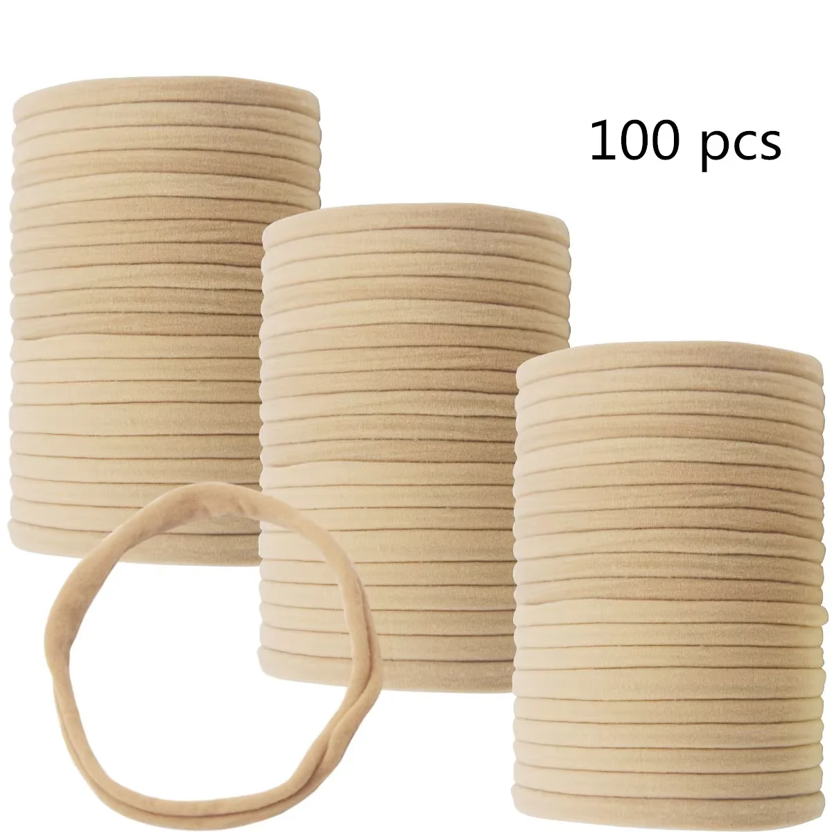 

100 Pcs Premium Quality Nylon Nude Headbands Soft and Stretchy for Newborns Baby and Toddlers Perfect for DIY