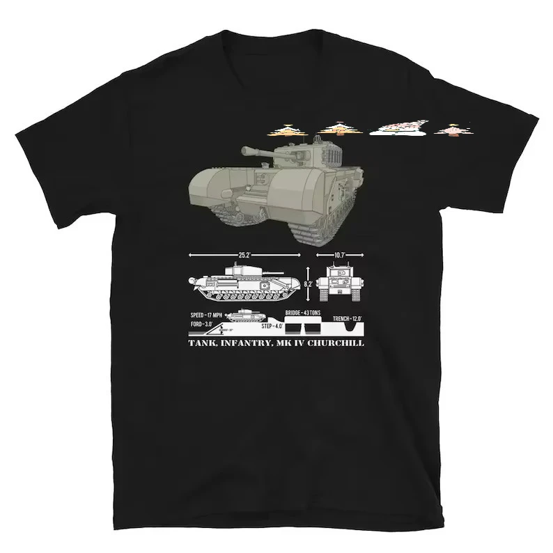 Churchill Tank Infantry Mk IV  Tanks Fans Gift T-Shirt 100% Cotton O-Neck Short Sleeve Summer Casual Mens T-shirt Streetwear