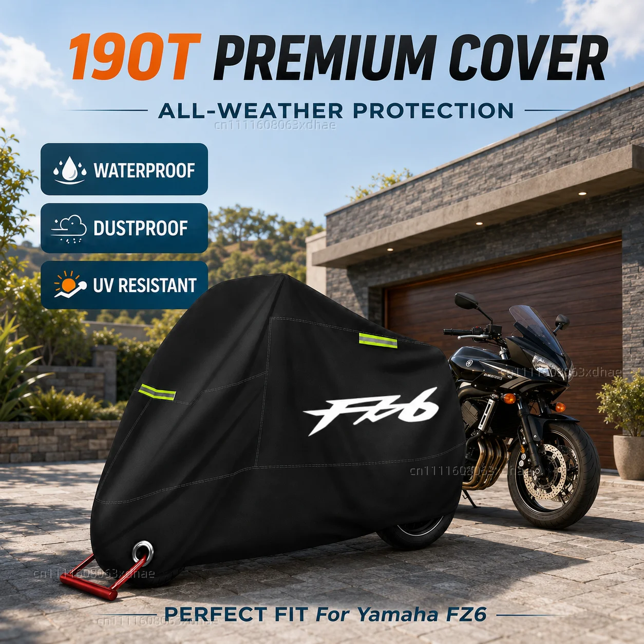 

Premium Motorcycle Cover All Weather Dust Rain UV Protection 190T Oxford Cloth For For Yamaha FZ6 FZ-6 ZF6N FZ6R FAZER All Year