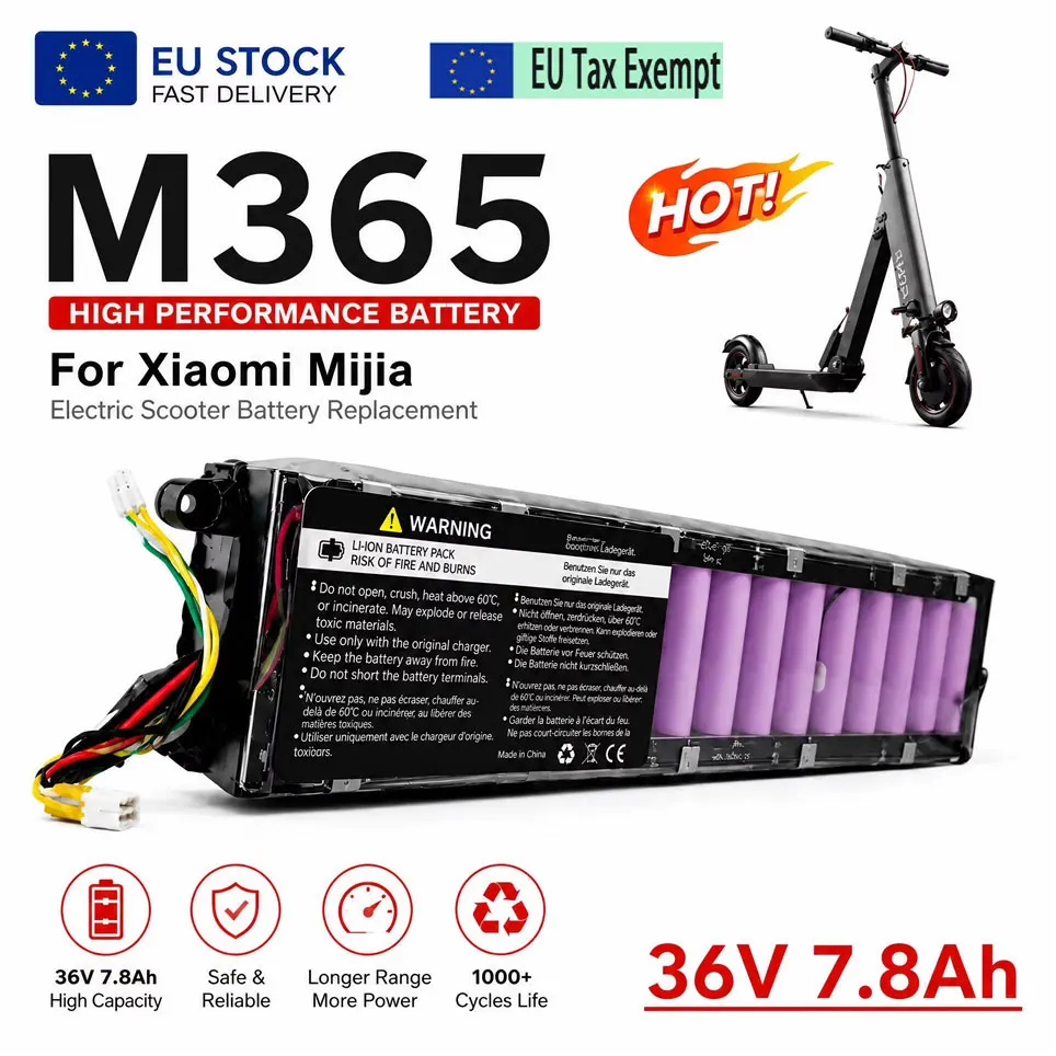 Batterie de remplacement supérieure 36V 7800mAh pour trottinette Xiaomi M365 Pro - Assure une autonomie plus longue et une alimentation stable