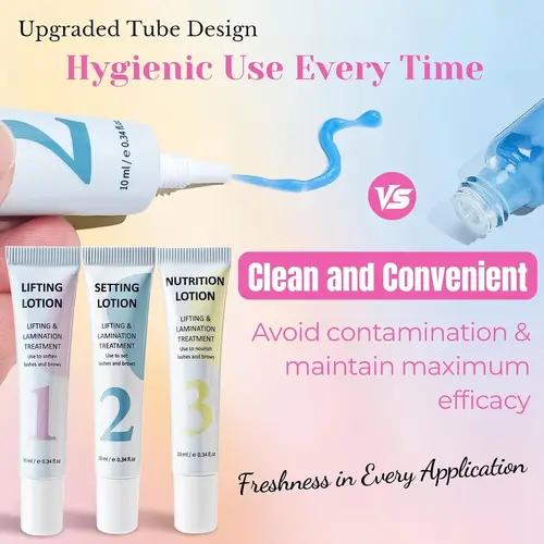 Imagen 2 del producto Lomansa Kit de levantamiento de pestañas Kit de permanente de pestañas Paso de tubo 1 # 2 # 3 # 4 Loción de elevación versión laminación de cejas y herramienta de levantamiento de pestañas