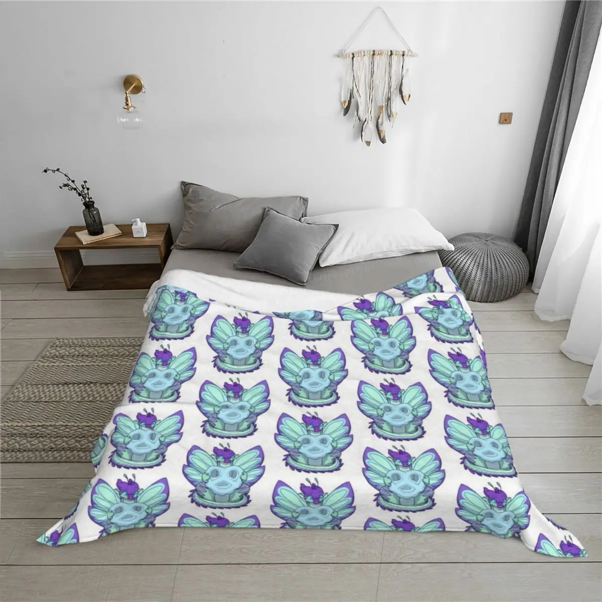 بطانيات بطانية رمي بريتزل باللون الأزرق للطفل بطانيات منقوشة واحدة للشتاء الدافئ #3