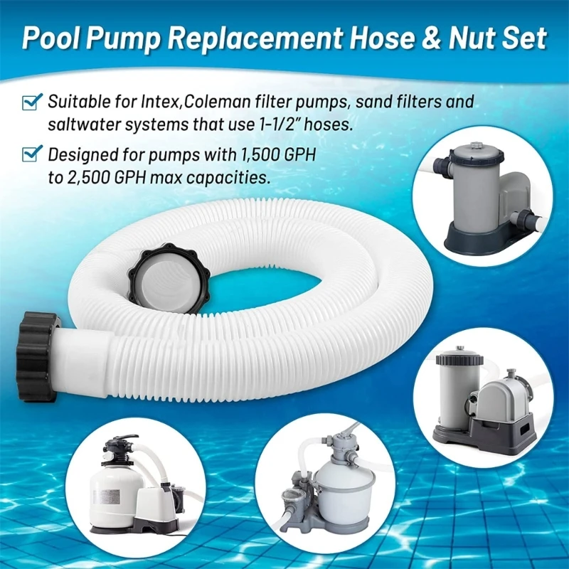1/2/4pcs 29060E Swimming Pool Pump Replacement Hose Suitable for Intex Filter Pumps Sand Pump Saltwater Systems 59" Long