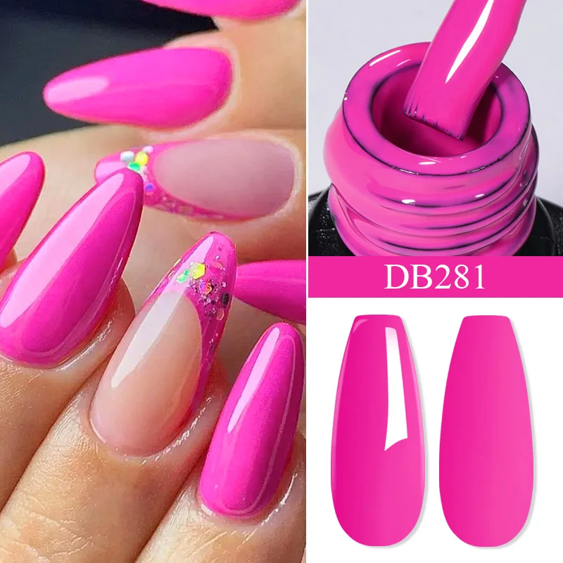 7 ml Schneeflocken-Gel-Nagellack, UV-LED, semi-permanent, milchig, weiß, rosa, Glitzer, Schnee-Pailletten, Gel-Nägel, Kunst-Design, Lack, Maniküre