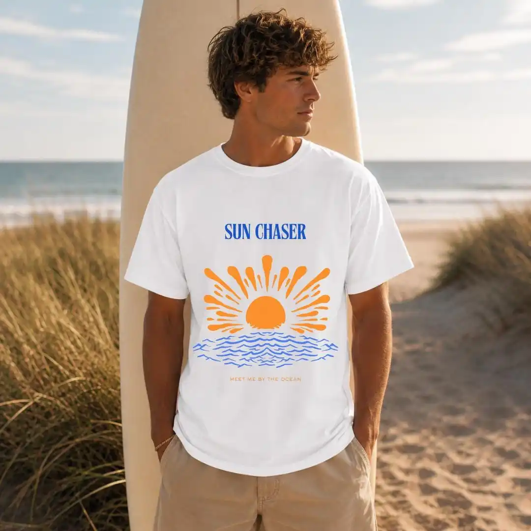 Sun Chaser Beach Shirt, Retro Ocean Graphic Tee, Coastal Cowgirl Summer Tshirt, Vacation Surf Tee, Salty Waves Beachwear