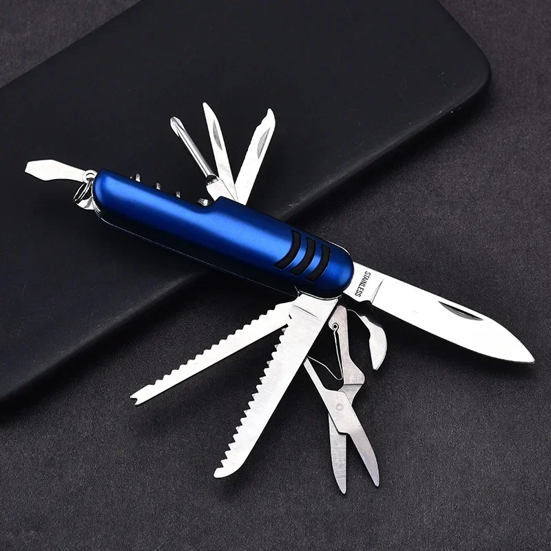 EDC Outdoor Multifunctional Swiss Knife Camp Multitool Bottle Opener Folding Knife Portable Scissors Military Fold Pocket Knife