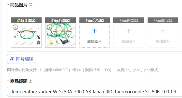 Temperature sticker W-ST50A-3000-Y3 Japan RKC thermocouple ST-50B-100-04