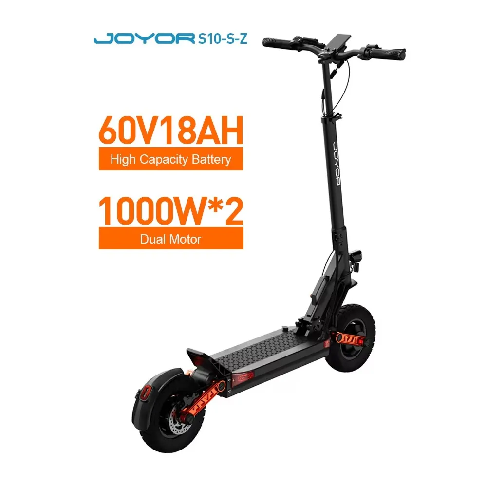 JOYOR S10-S-Z Opvouwbare Elektrische Scooter Dubbele 1000W Motor 10 inch Volwassenen E-scooter met 60V 18Ah Batterij
