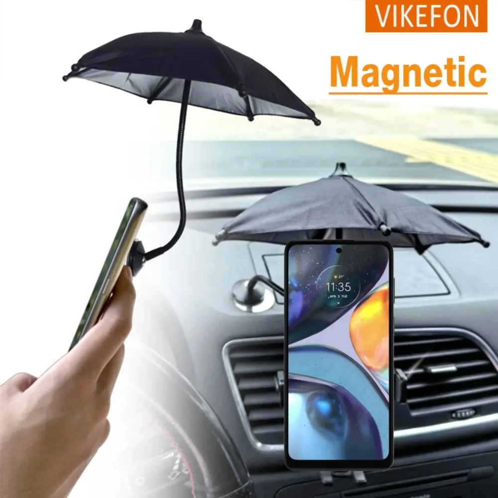 New 360° Rotation Mini Umbrella Adjustable Magneti Sun Shade Shield Cover Anti-glare Magnetic Mobile Phone Umbrella Car