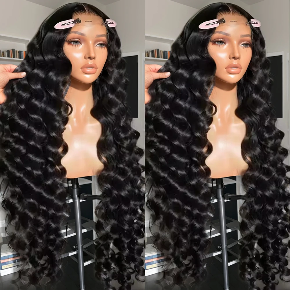 

Loose Wave 13x6 HD Lace Frontal Wigs Human Hair Brazilian 40 Inch Water Deep Wave Wig Preplucked 13x4 Lace Front Wig For Women