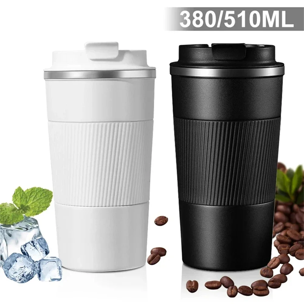 Stainless Steel Coffee Cup Office Mug Outdoor Portable Car Water Cups Fashion Mug Double Layer Vacuum Insulation Cup