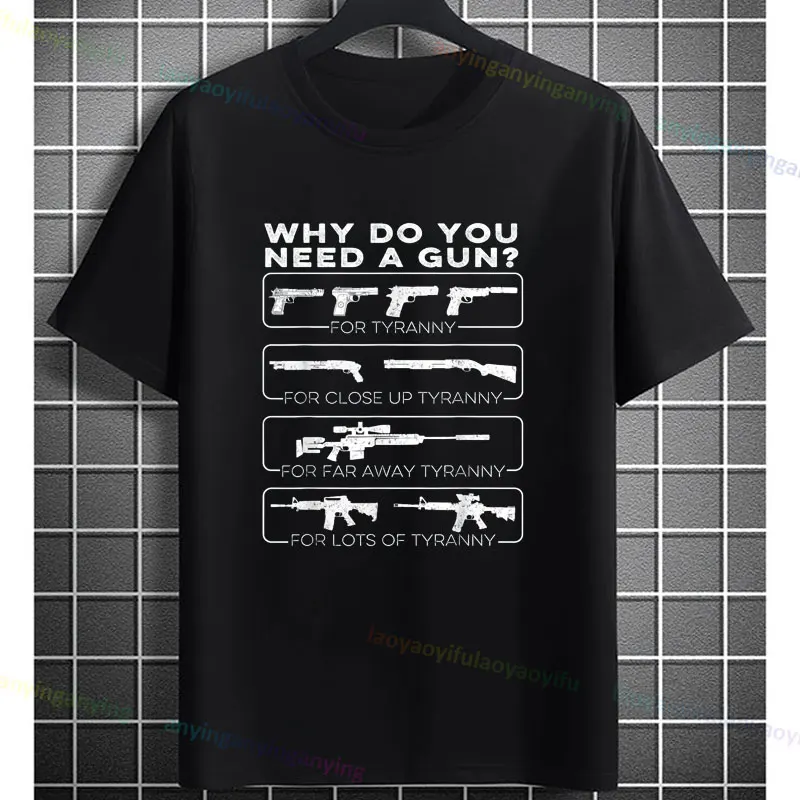 تي شيرت رجالي مضحك "تشريح بيو سريع" مالك البنادق تي شيرت جرافيك أسود من القطن الخالص نمط فكاهة قصيرة الأكمام بلايز غير رسمية #6