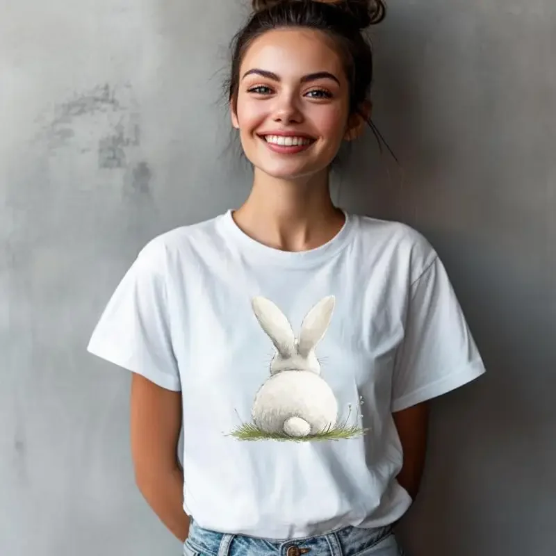 Bunny T Shirt Easter For Him Her Cotton Spring