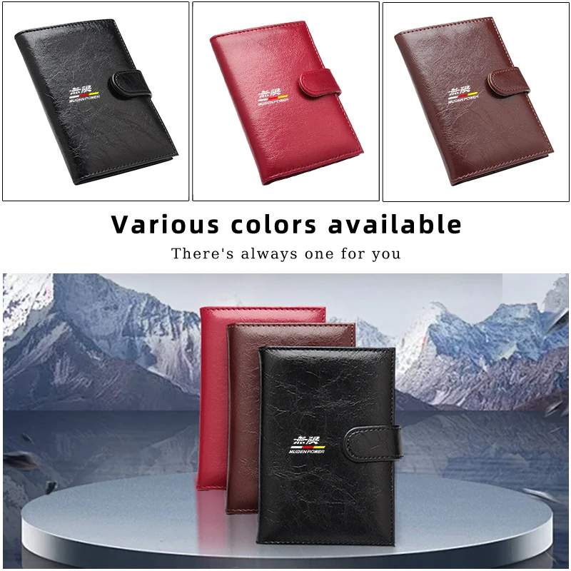 Car Logo Vintage RFID Passport Holder ID Card Bank Card Oil Wax Leather Wallet For Honda Civic Accord CRV Fit Jazz Transalp