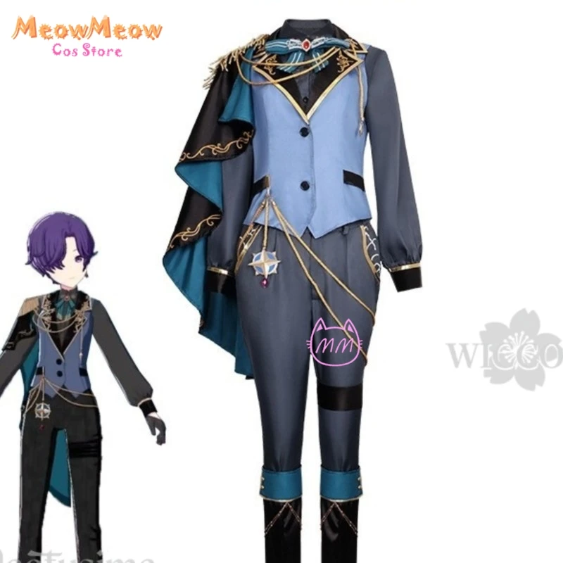 

Adulto sexys outfits Asahina Mafuyu Handsome Knight's Uniform Vest Pants Short Props Wigs Halloween Christmas 코스프레 косплей
