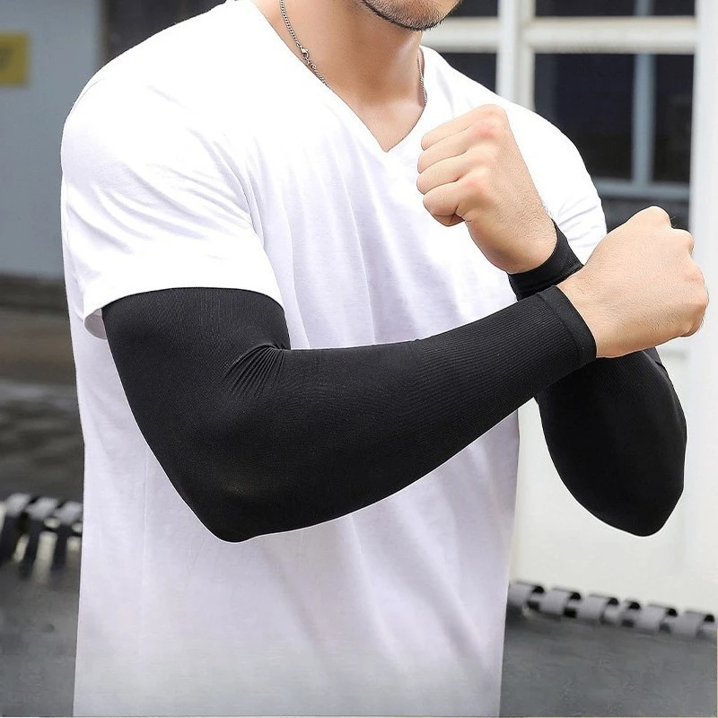 

Sun Protective Sleeve Elastic Men Women Cool Muff Plus Size Outdoor Sports Sunscreen Cycling Sleeve Uv Blocking Sleeve