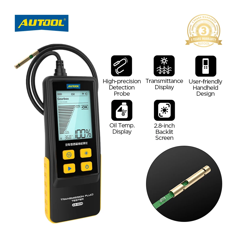 AUTOOL AS505 Automotive Transmission Oil Tester Digital Gasoline & Diesel Car  ATF Exchanger Transmission Oil Repair Tools