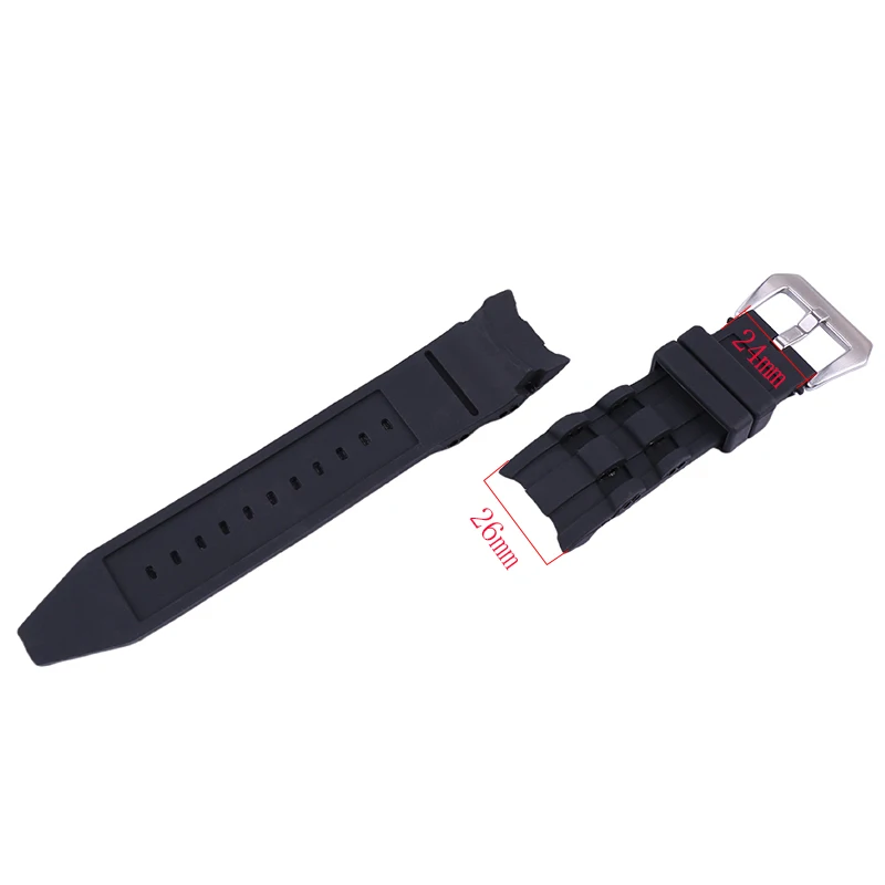 26mm Black Silicone Rubber Watch Band Strap for Invicta Men‘s Reserve Pro Diver Sport Waterproof Replacement Wristband Free Tool - view 2
