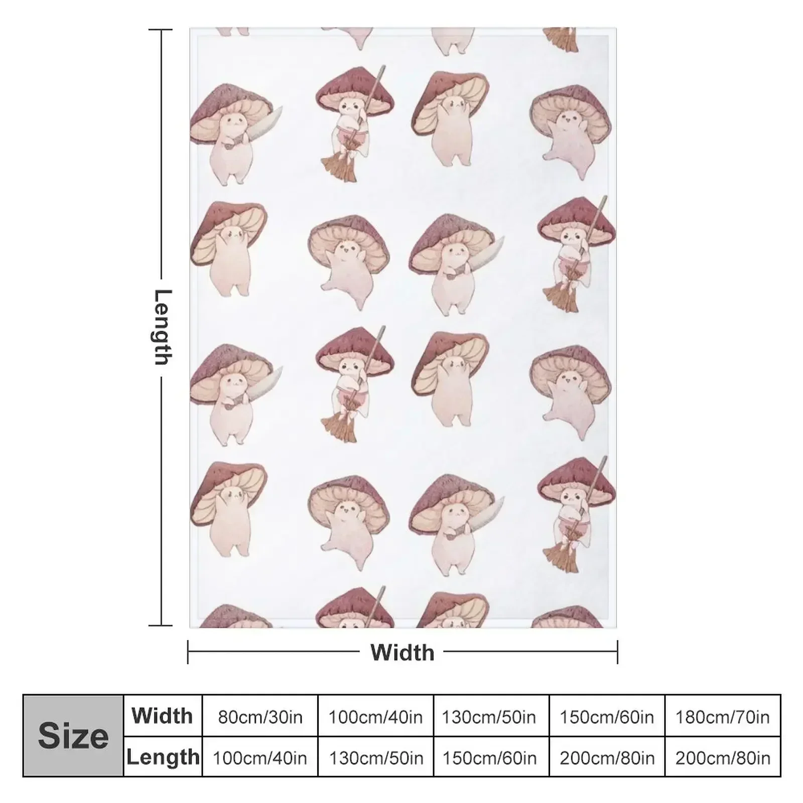 Four Different Mushroom Moods Throw Blanket couch cozy soft plush fuzzy picnic outdoor blanket