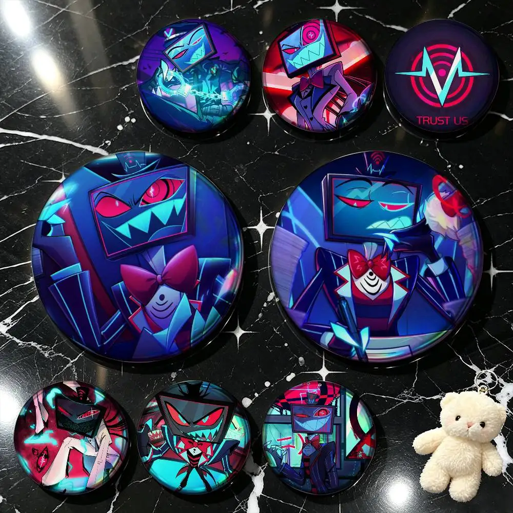 VOX Trust Us H-HazbinS  Custom Enamel Pin Badges 25mm 32mm 44mm 58mm Backpack Hat Decor Toys Gifts
