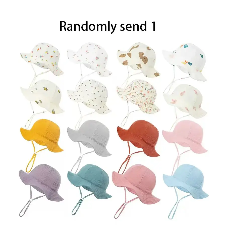 

1/3/5/10 PCS random multi-color baby sun hats, sun hats for boys and girls aged 1-6, children's fisherman hats