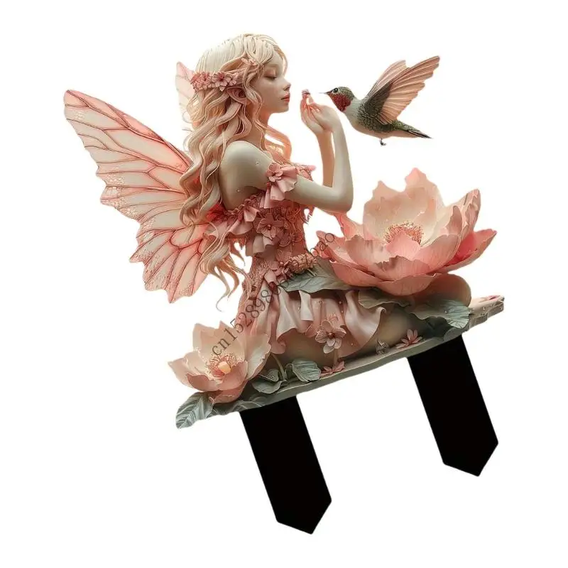 

H7EA Mystical Forest Acrylic Garden Stakes Fairies Outdoor Decoration With Weather Resistant For Patios Yard And Landscape