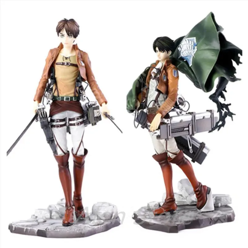 Atak na Titan Eren Jaeger Levi Ackerman 1/7 w skali PVC figurka japońskie Anime Model figurki kolekcja zabawek prezent dla lalek