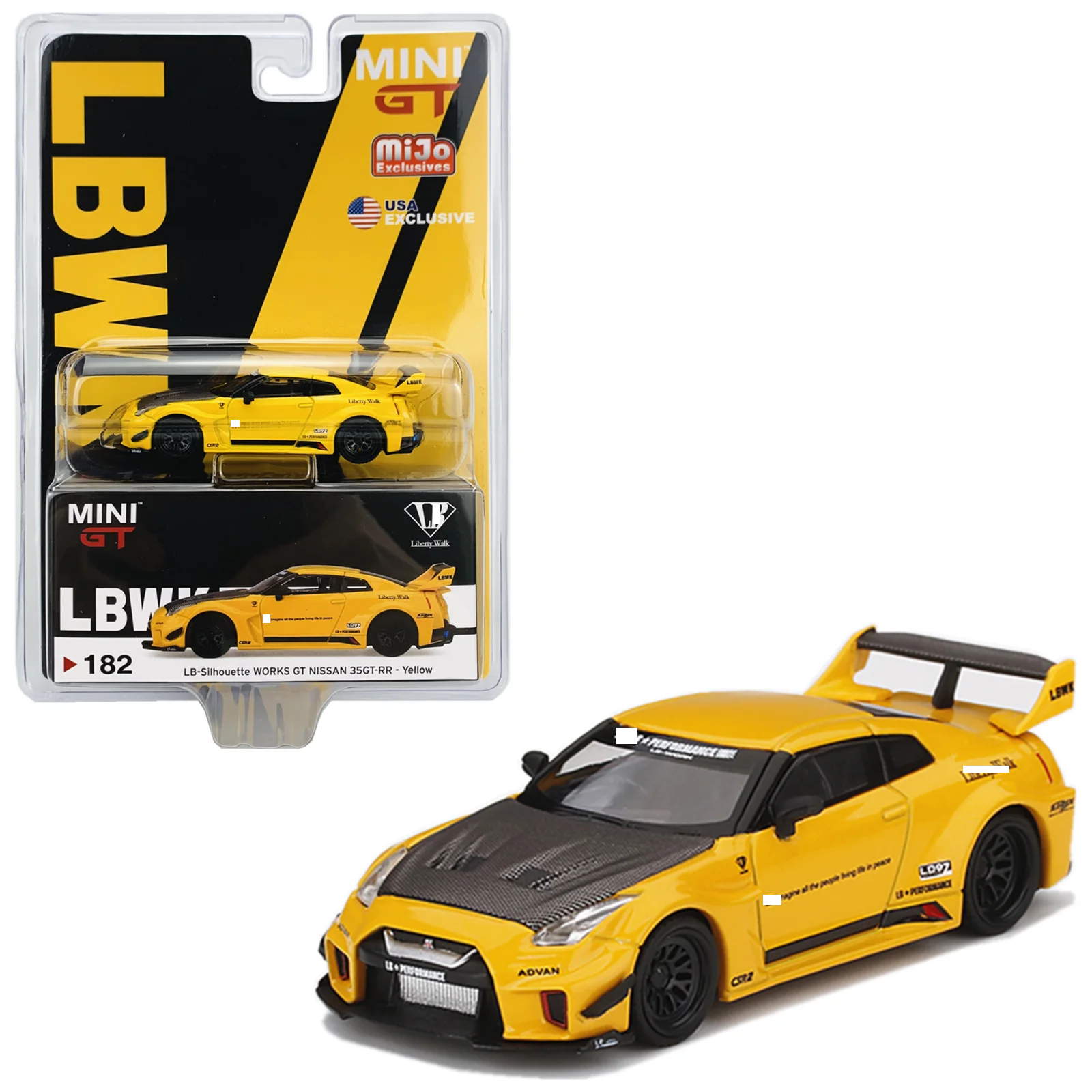 

Mini gt 1:64 NISSAN GT-R #182 Collection die cast alloy car model decoration gift