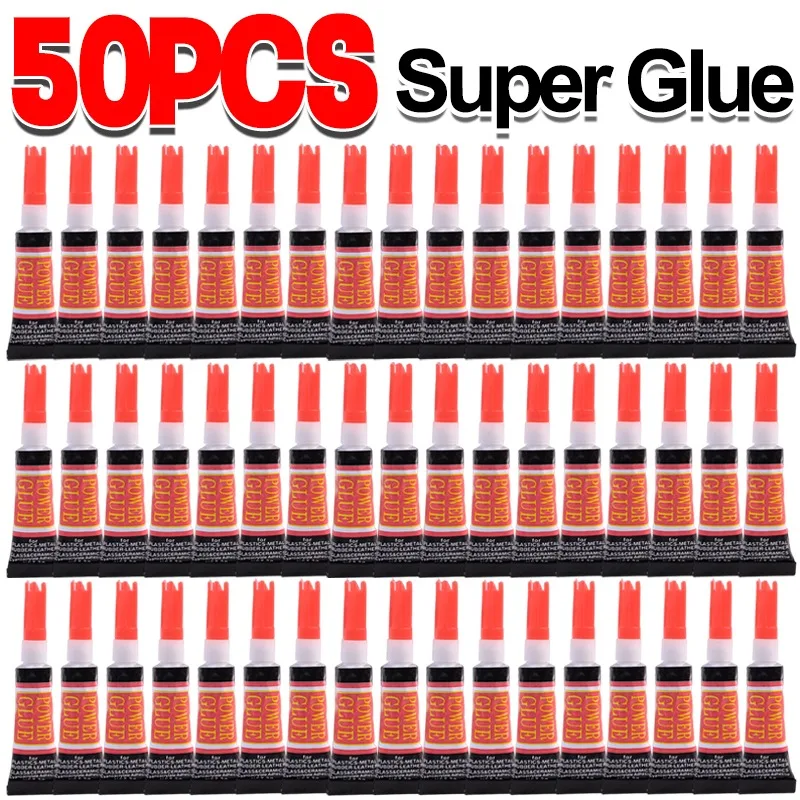 50x Liquid Super Glue Wood Rubber Metal Glass Cyanoacrylate Adhesive Stationery Store Nail Gel 502 Instant Strong Bond Leather