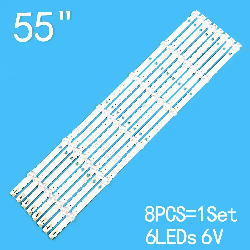 New 8PCS/lot 544mm 6LEDs 6V For Philips 55