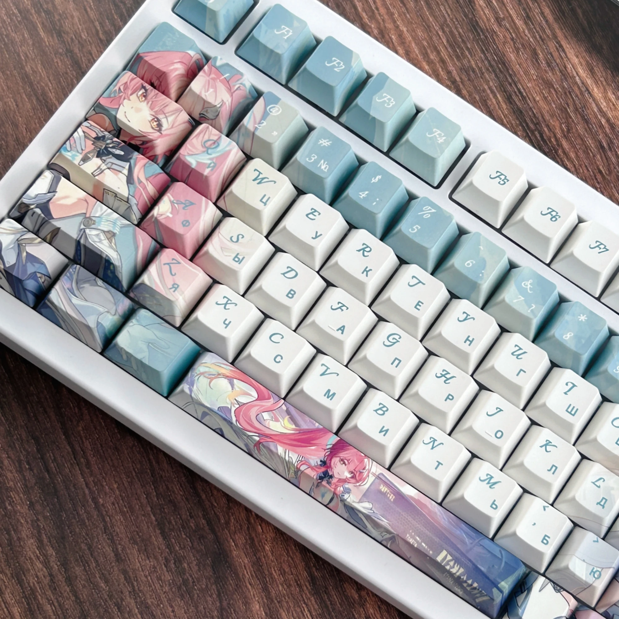 MAIMOOO Русские Кейкапы Wuthering Waves Aemeath Anime Game Keycap Cherry Profile PBT Custom Mechanical Keyboard Russian Keycaps