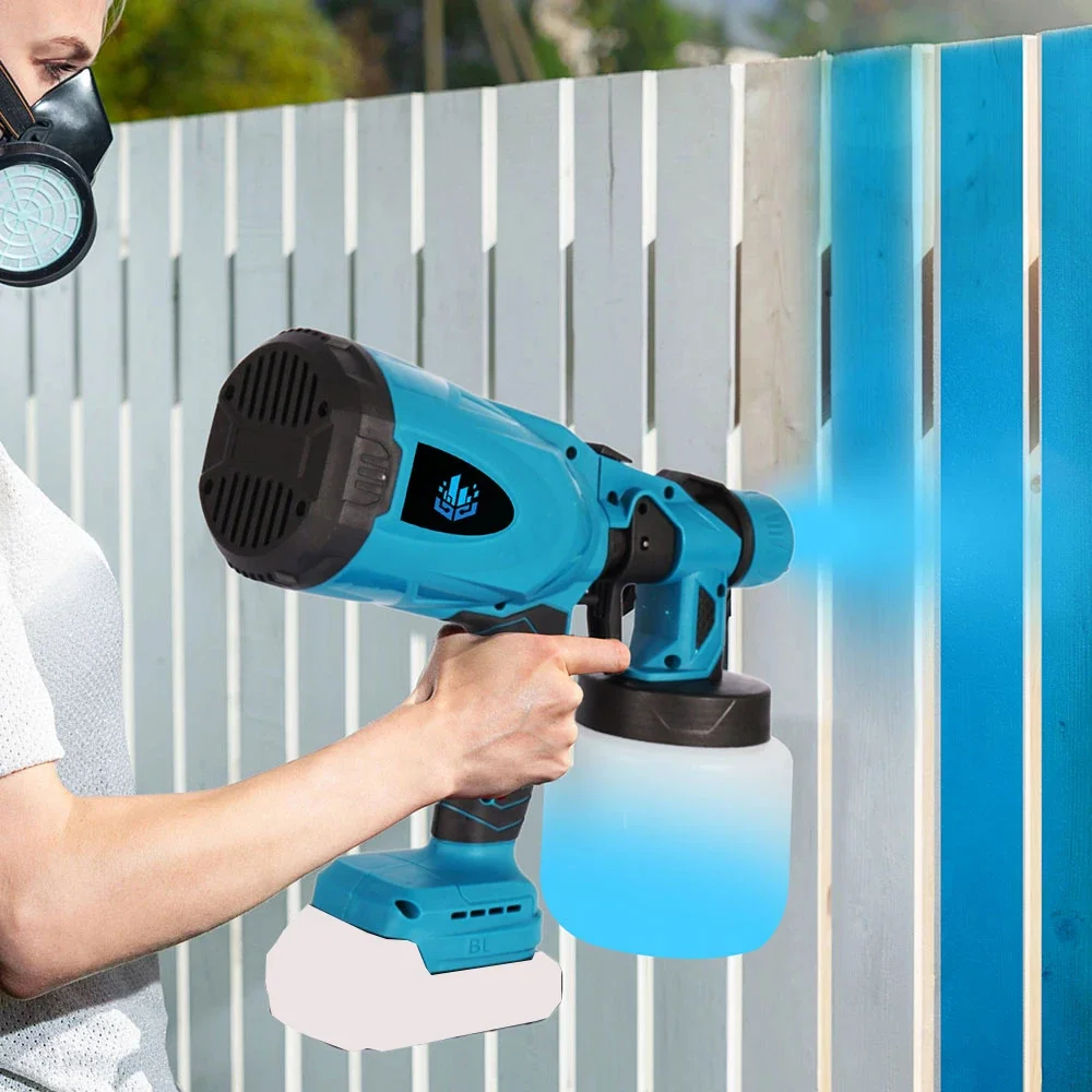 

800ML Cordless Electric Spray Gun Portable Household Disinfection Easy Adjustbale Knob Paint Sprayer For 18V Battery Makita