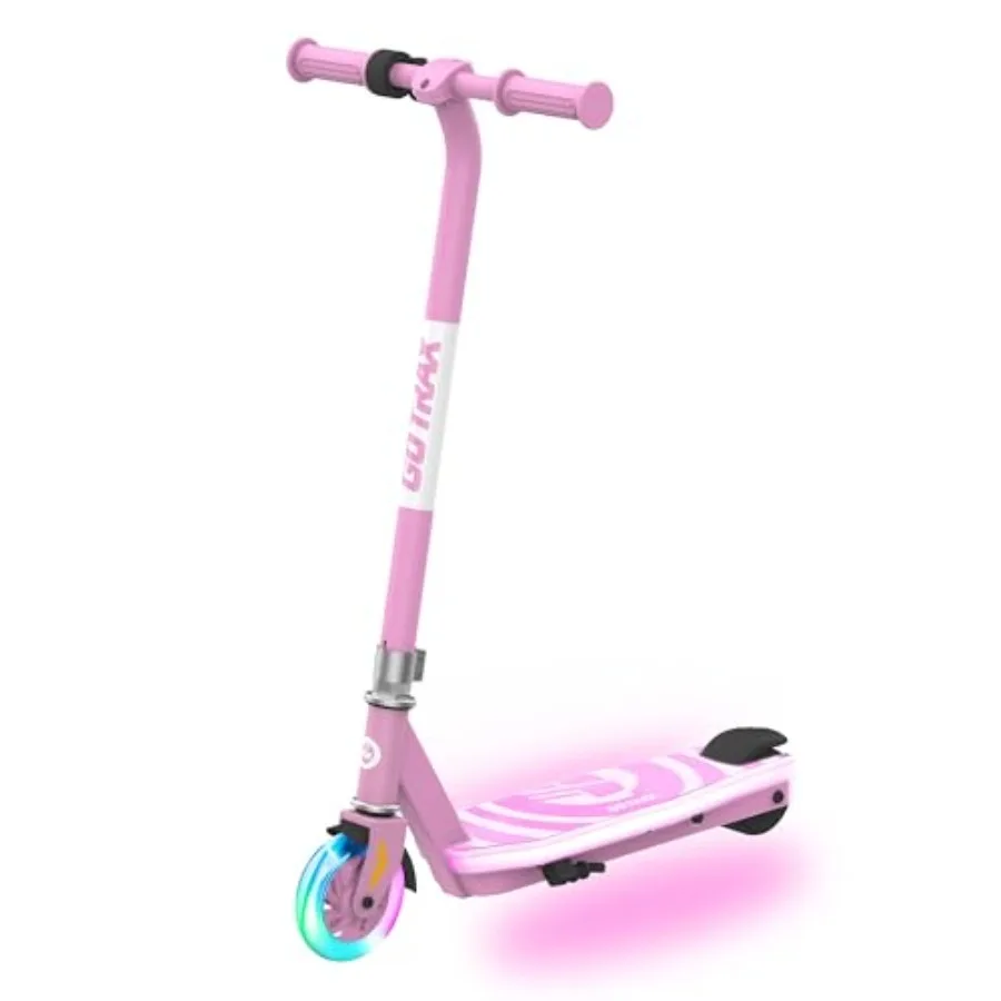 

Electric Scooter for 4-7 Years 80W Motor 6 Mph Speed 3 Mile Range Solid 5 Wheels with Flash Lights Thumb Control Deck Lights Ma