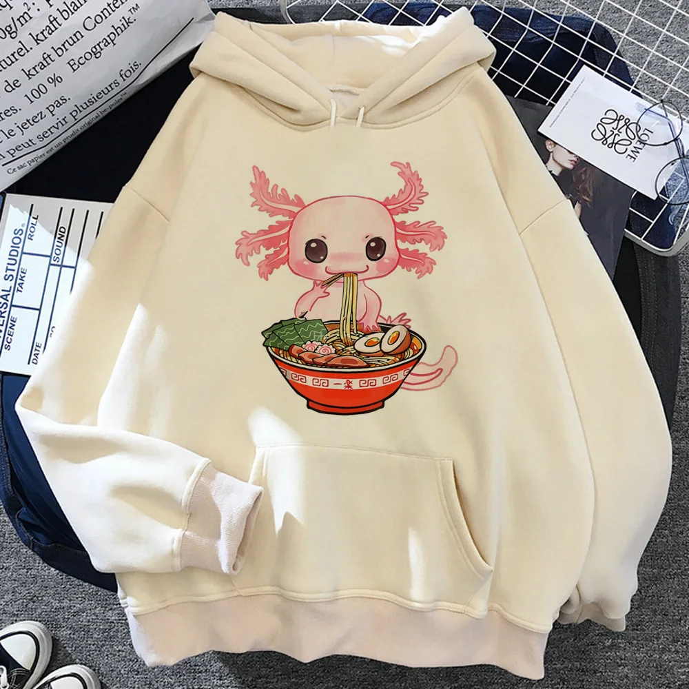 Axolotl hoodie streetwear kawaii printed design athleisure women sweatshirts hoddie designer patterned modern style casual wear