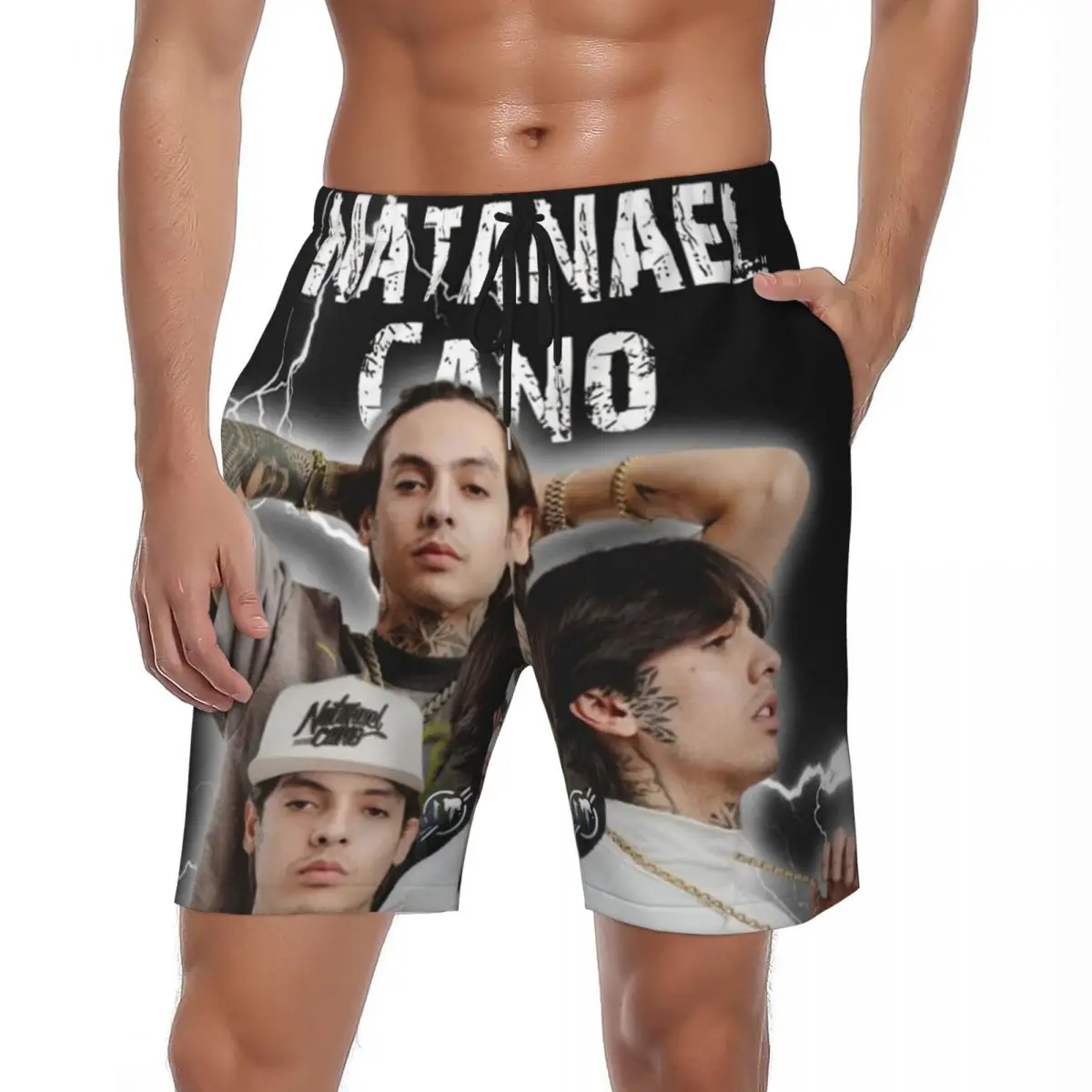

N-Natanael Canos Board Shorts Летние хип-хоп певица Y2K Ретро шорты для доски Мужские быстросохнущие пляжные плавки для бега и серфинга