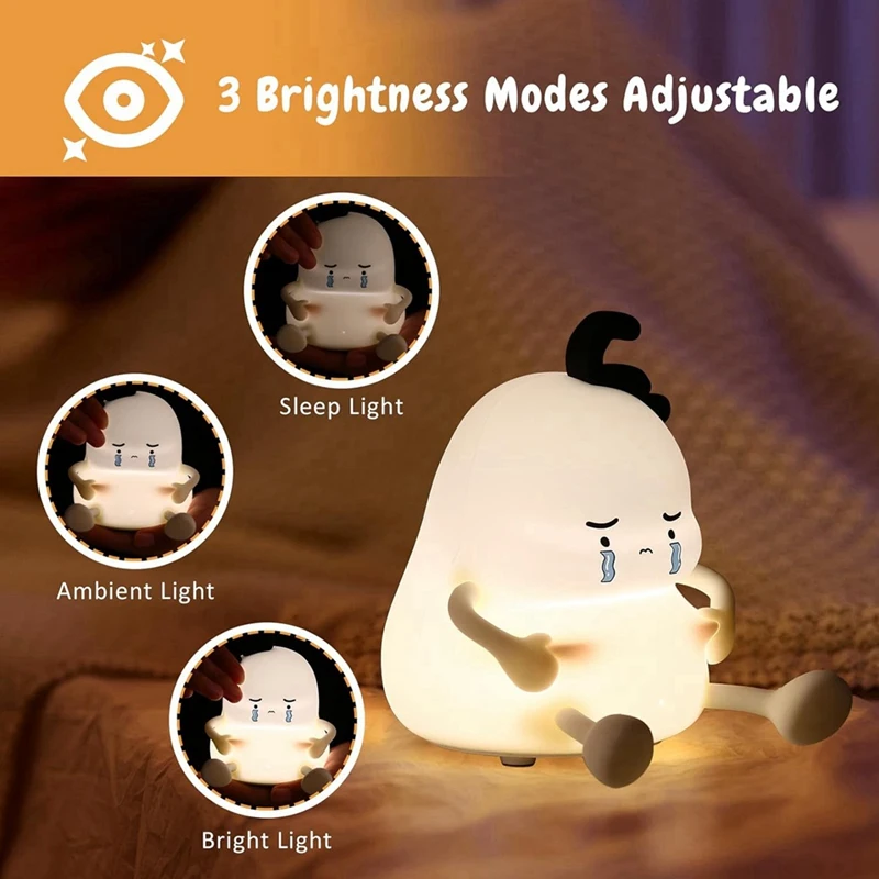TKOH-Chubby Silicone Nightlight Bedroom Desktop Ornaments Gift Atmosphere Silicone Pat Lamp