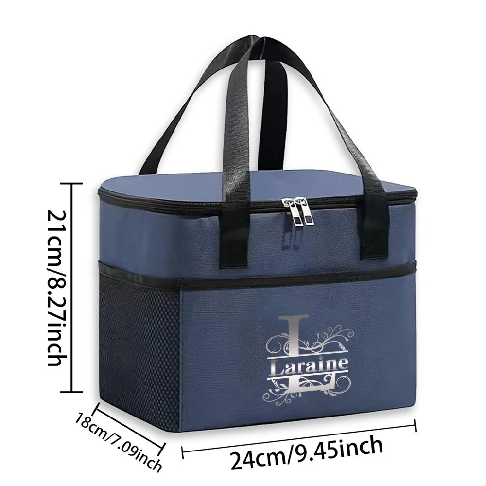 Personalized Customized Name Lunch Pack Reusable Camping Aluminium Foil Bento Bag Thickened Thermal Bags Portable Picnic Tote