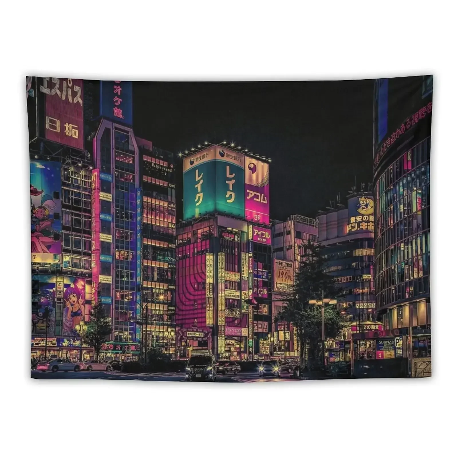 

Futurism- Japan Night Photo Tapestry Home Decorating Bedroom Decor Aesthetic Tapestry