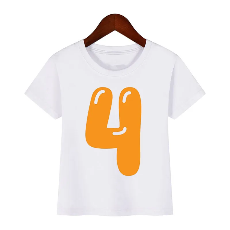 New Hot Kawaii Birthday T Shirt Number 3-10 Happy Birthday Gift T-Shirt Unisex Tshirt Boy Girl Baby Clothes Harajuku Tees Top