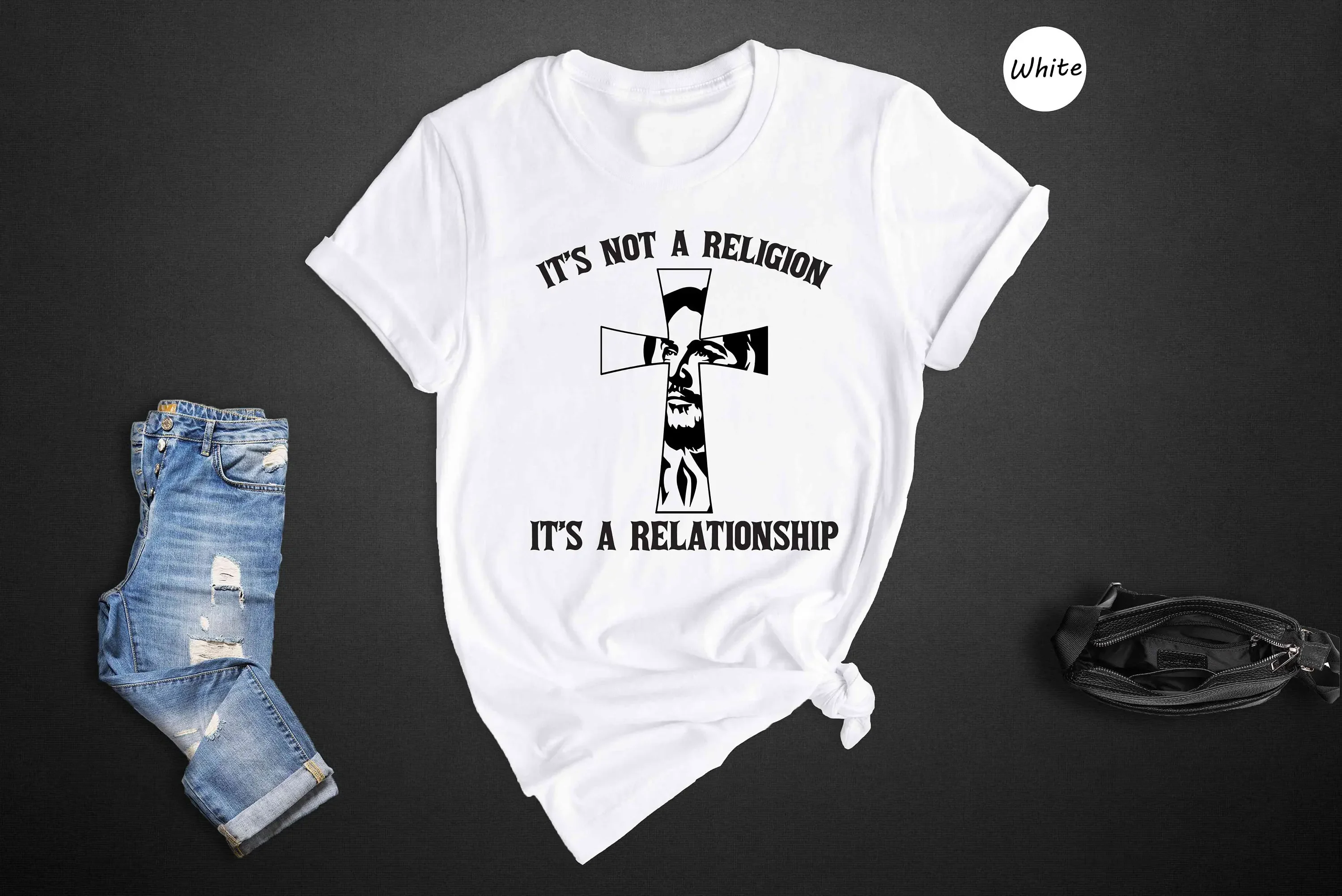 Christians T Shirt Religious Jesus It s No Religion A Relationship Crucifix