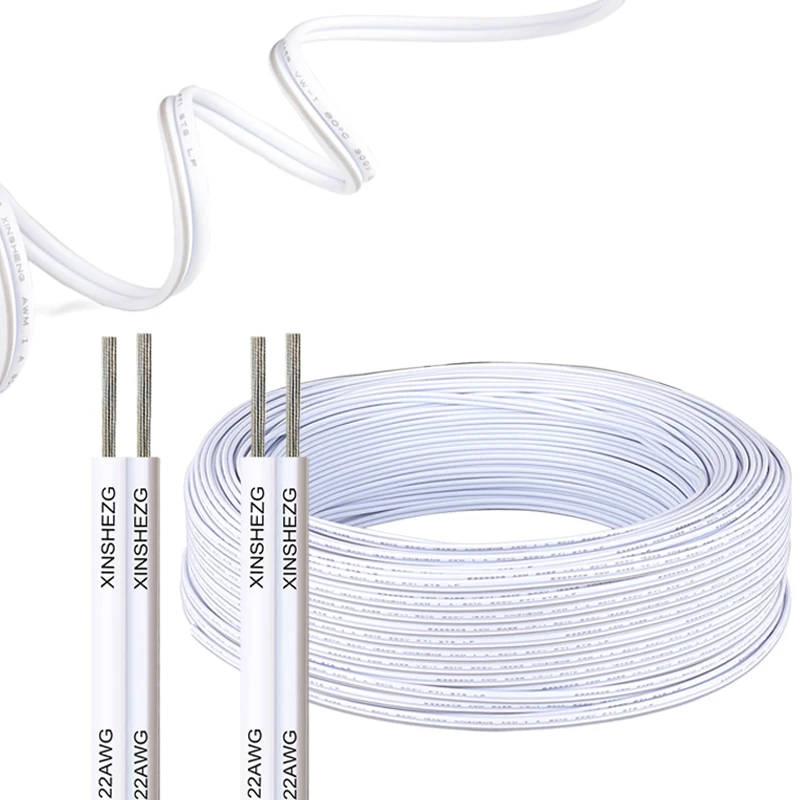 2pin Electrical Wire 26 24 22 20 18 AWG Insulated PVC Tinned Copper Extension Cable For Auto Speaker 5050 3528 LED Strip Light