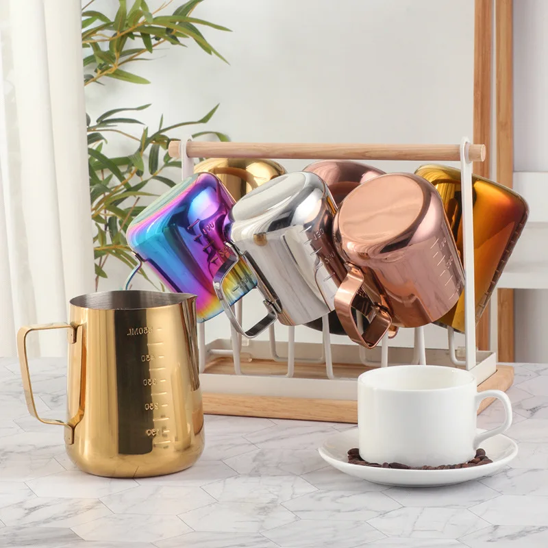 350/550ML Coffee Latte Milk Frothing Jug Milk Frother Pitcher Stainless Steel Jug Espresso Barista Pitcher Milk Pot With Scale