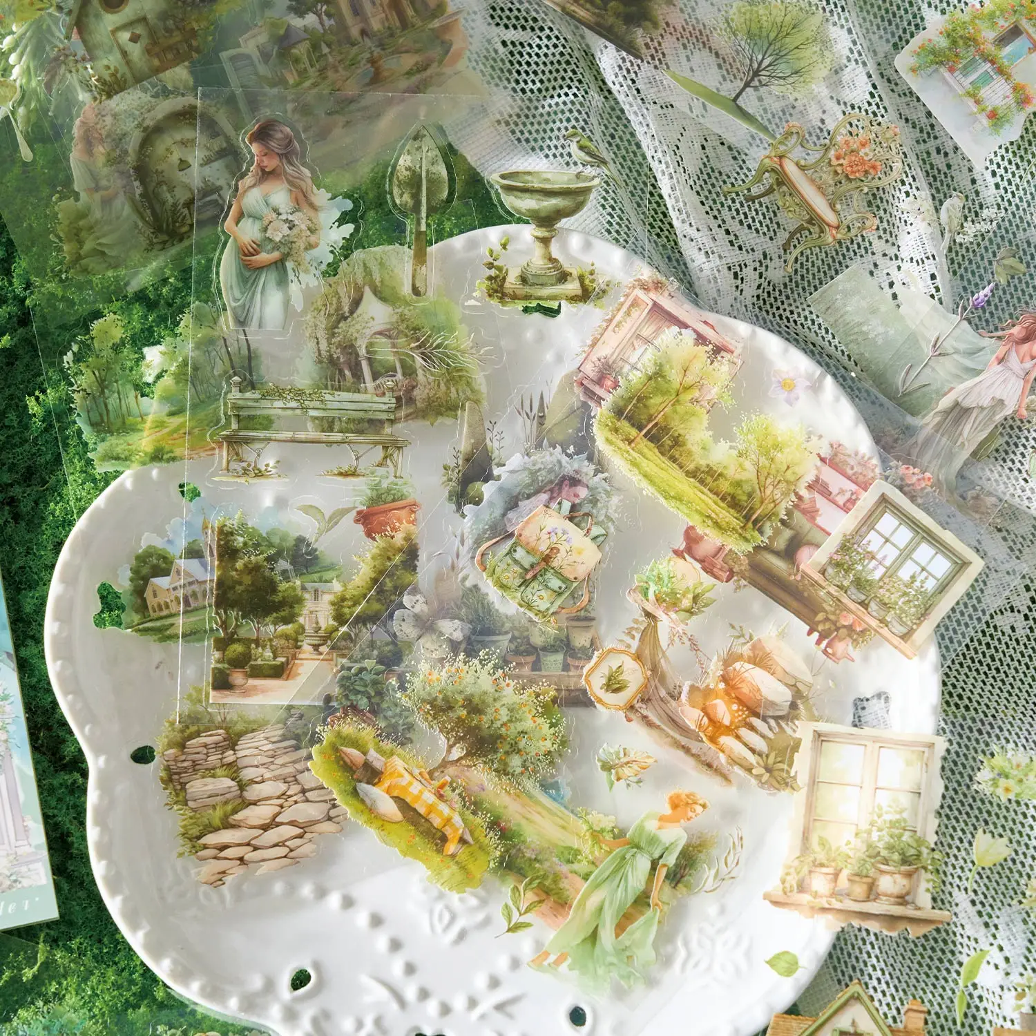 أربعة مواسم المطلوبة سلسلة الحيوانات الأليفة كتاب ملصقات الأوروبية والأمريكية الرجعية فتاة السفر التصوير كتيب المواد DIY بها بنفسك كتاب ملصقات الزخرفية