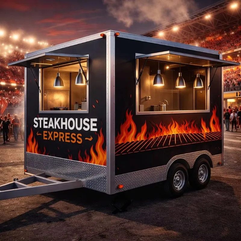 Fully Equipped Food Truck for Sale in USA Food Truck with Full Kitchen Food Trailer with Porch