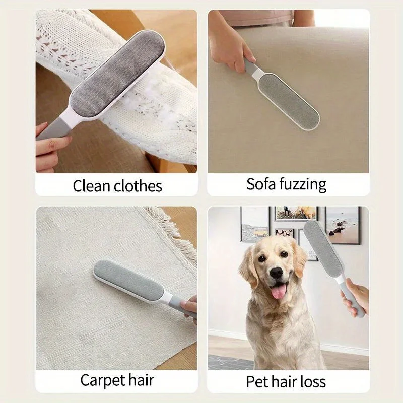 Double-sided manual electrostatic pet hair brush, suitable for cleaning pets, clothing, sofas, furniture, and carpets