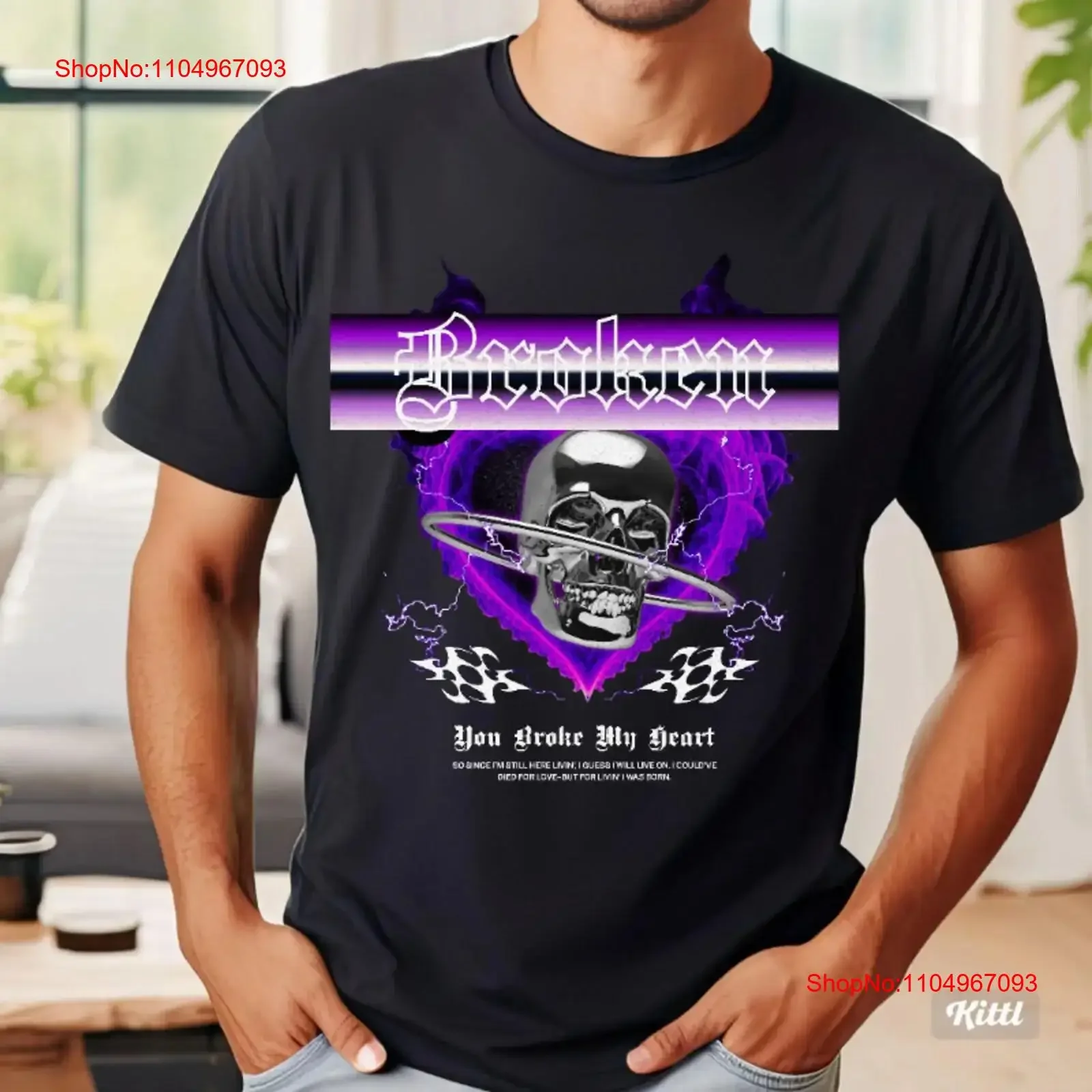 

You Broke My Heart' T Shirt Chic Look broken lover tee gift to heartbroken friend Versatile Fashion vintage Washed Comfortable