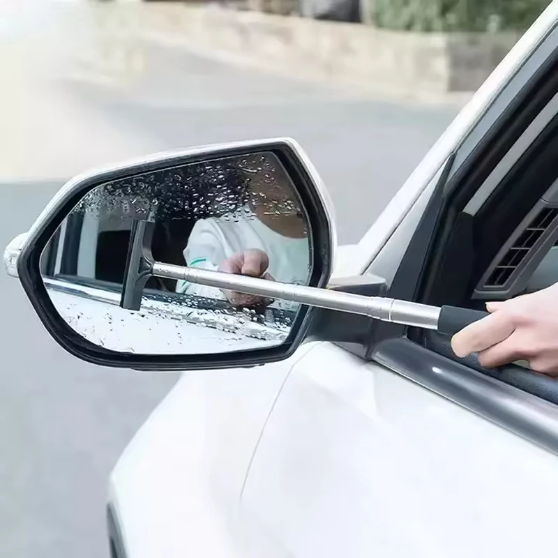 Car Rearview Mirror Wiper Rearview Mirror Water Removal Wiper Artifact Reflector Anti-fog Water Removal Retractable Wiper