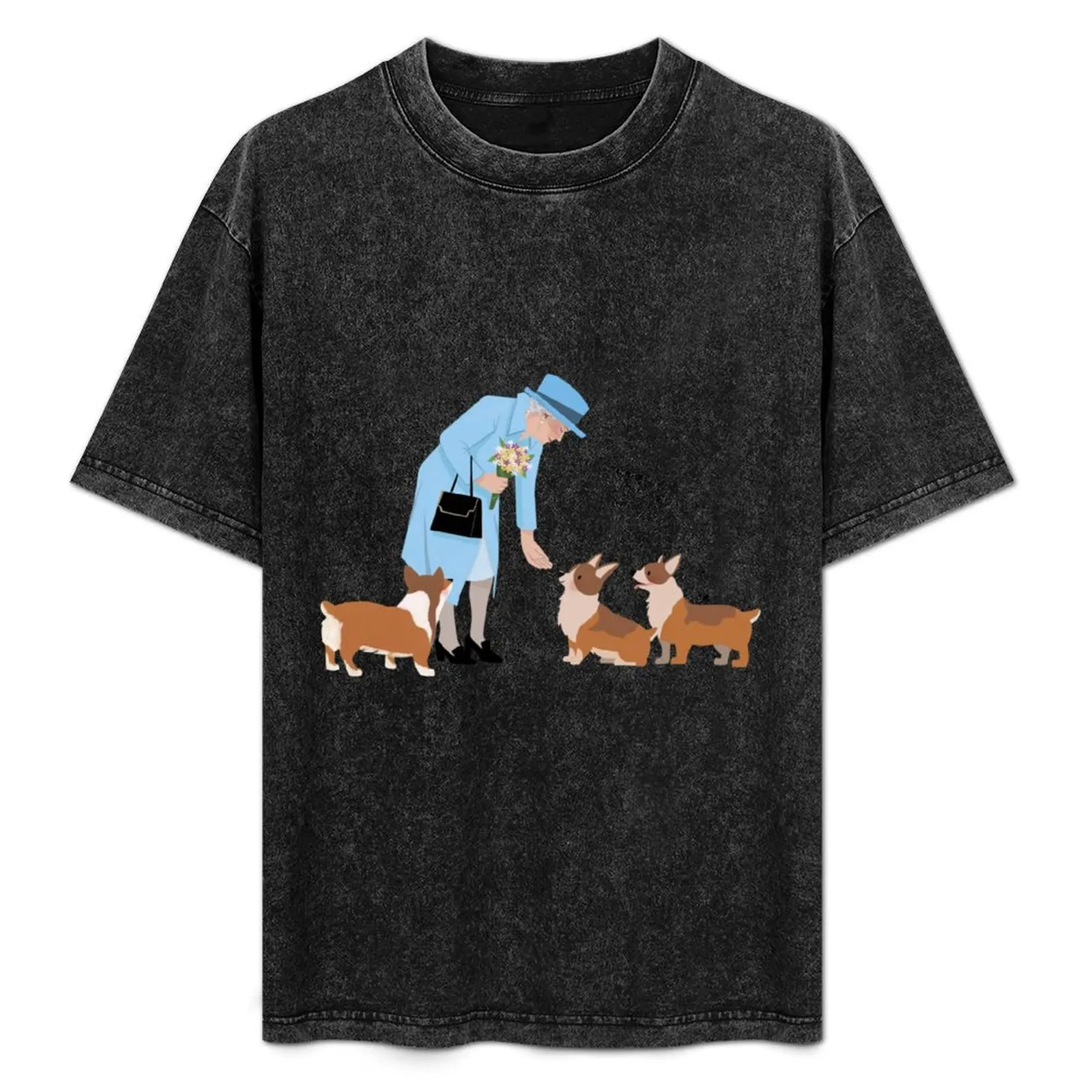 

Queen and her corgis T-Shirt Comfort Stretch Tee Shirt